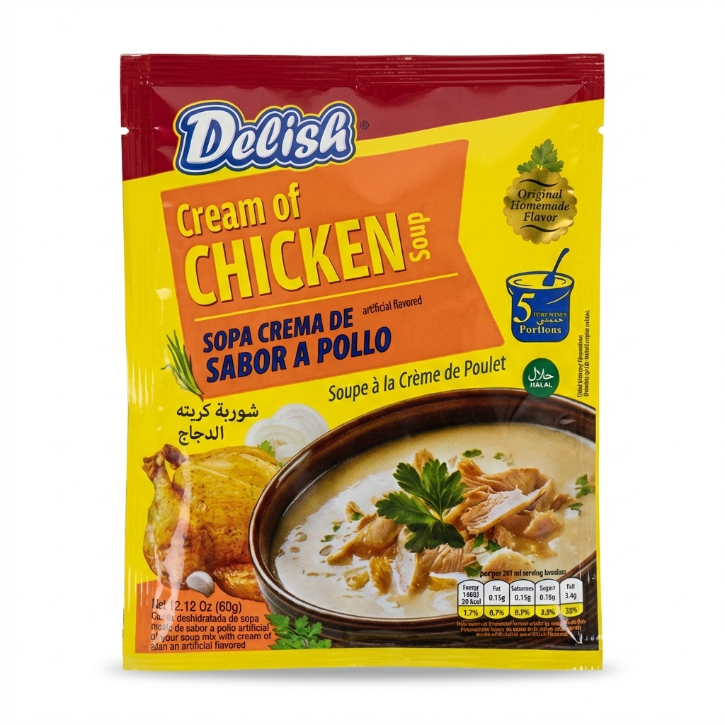 DELISH CREAM OF CHICKEN SOUP 6X(12X60GRS)