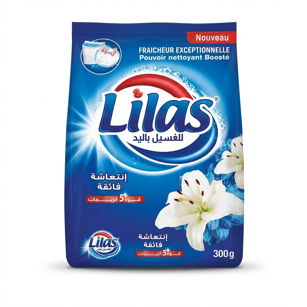 LILAS POUDRE DE LESSIVE À LA MAIN FRAICHEUR EXCEPTIONNELLE 12X300GRS