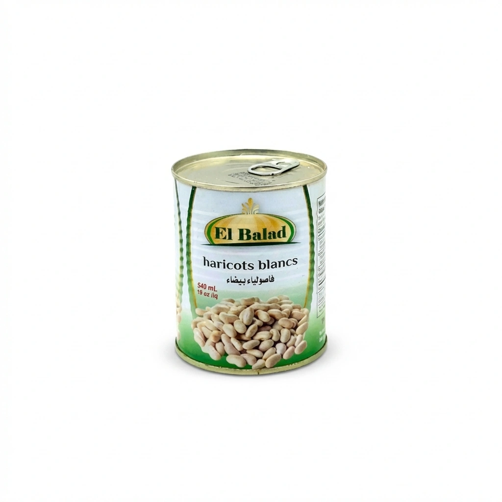 EL BALAD HARICOTS BLANC EN CONSERVE / CANNED WHITE BEANS 12X540ML