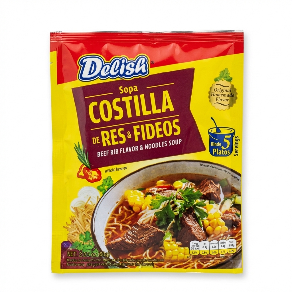 DELISH BEEF RIB NOODLES SOUP 6X(12X60GRS)