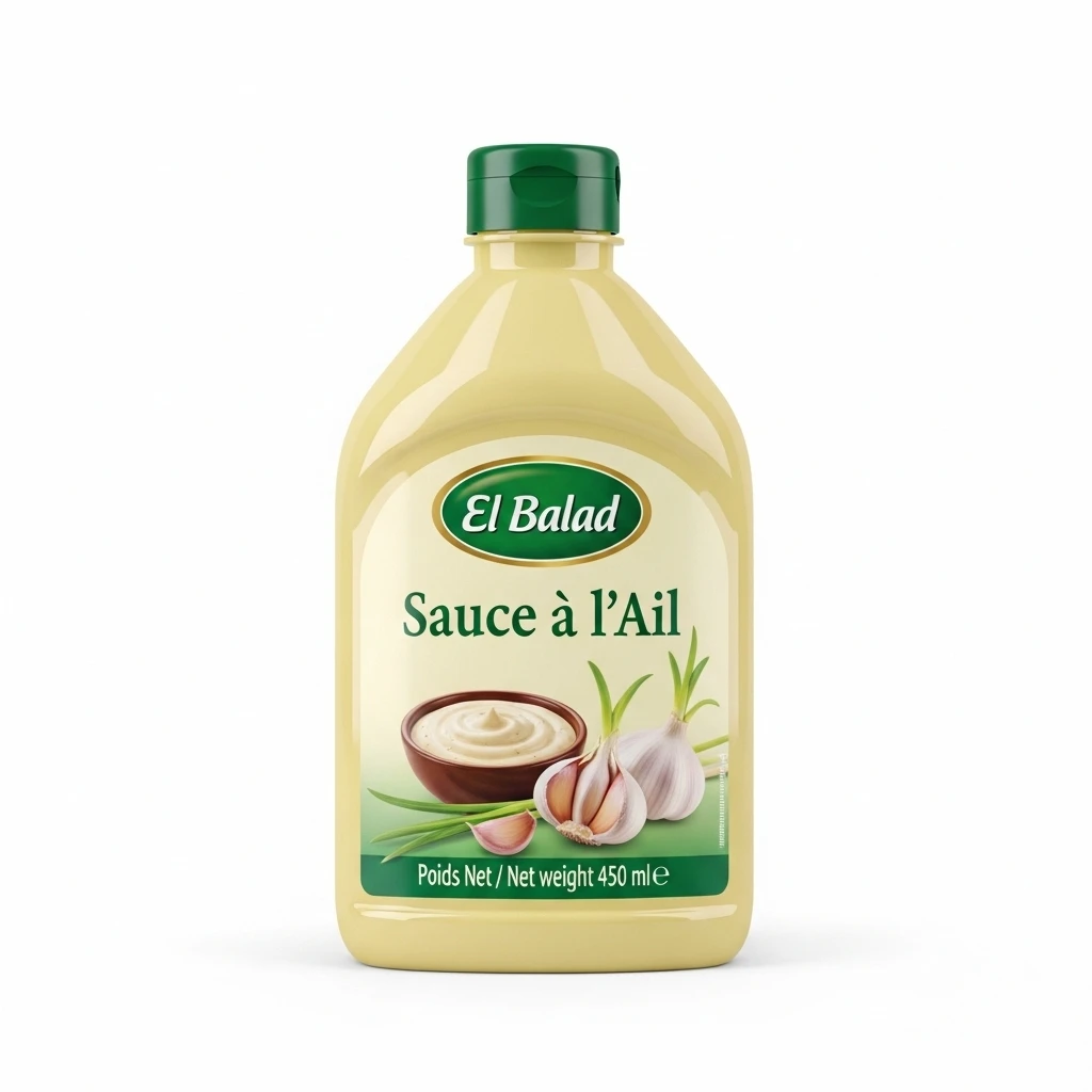 EL BALAD SAUCE A L'AIL SQUEEZE 12X450ML